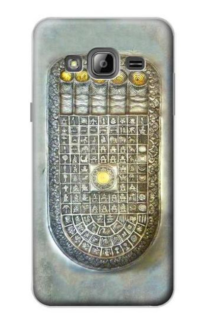 W1484 Buddha Footprint Hard Case and Leather Flip Case For Samsung Galaxy J3 (2016)