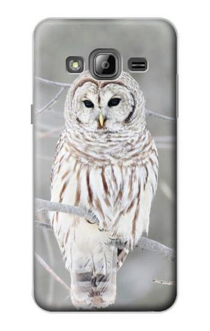 W1566 Snowy Owl White Owl Hard Case and Leather Flip Case For Samsung Galaxy J3 (2016)