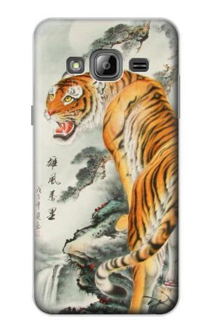 W1934 Chinese Tiger Painting Hard Case and Leather Flip Case For Samsung Galaxy J3 (2016)