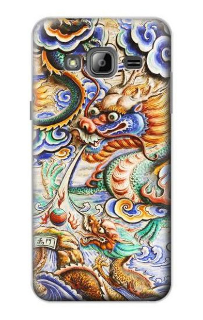 W2584 Traditional Chinese Dragon Art Hard Case and Leather Flip Case For Samsung Galaxy J3 (2016)