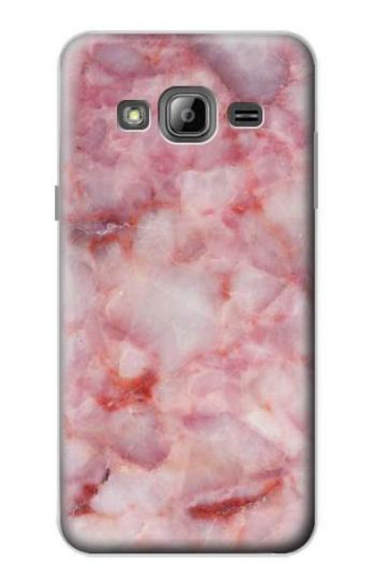 W2843 Pink Marble Texture Hard Case and Leather Flip Case For Samsung Galaxy J3 (2016)