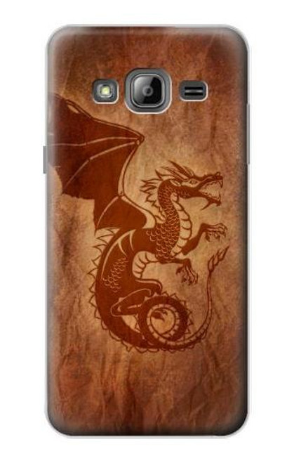 W3086 Red Dragon Tattoo Hard Case and Leather Flip Case For Samsung Galaxy J3 (2016)