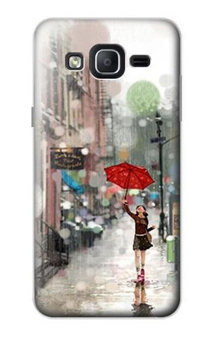 W0108 Girl in The Rain Hard Case and Leather Flip Case For Samsung Galaxy On5