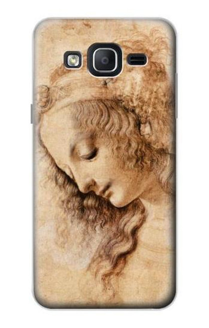 W1045 Leonardo da Vinci Woman's Head Hard Case and Leather Flip Case For Samsung Galaxy On5