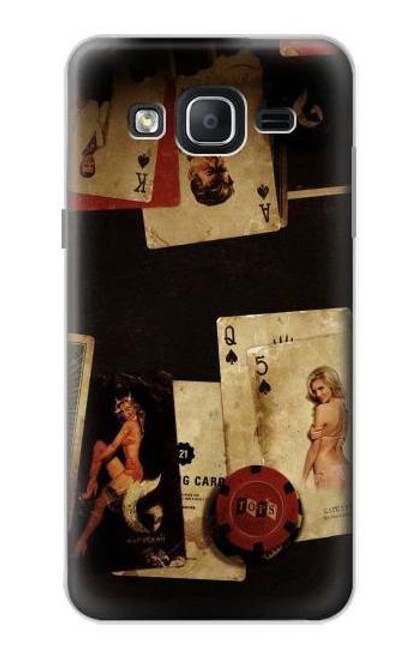 W1069 Old Vintage Sexy Poker Hard Case and Leather Flip Case For Samsung Galaxy On5