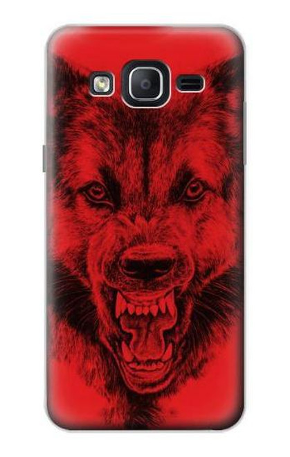 W1090 Red Wolf Hard Case and Leather Flip Case For Samsung Galaxy On5