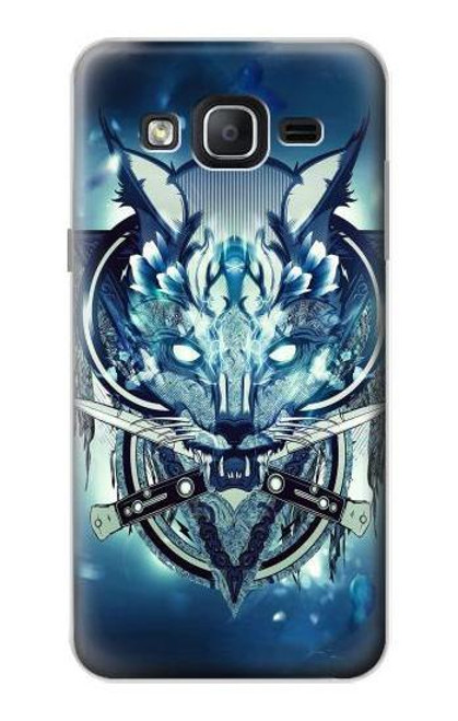 W1135 Wolf with knives Rock Hard Case and Leather Flip Case For Samsung Galaxy On5