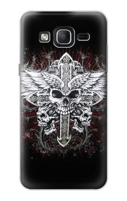 W1434 Skull Wing Tattoo Biker Hard Case and Leather Flip Case For Samsung Galaxy On5