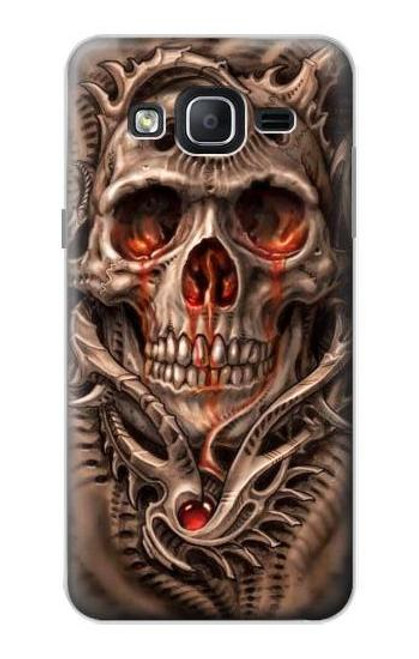 W1675 Skull Blood Tattoo Hard Case and Leather Flip Case For Samsung Galaxy On5