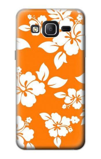 W2245 Hawaiian Hibiscus Orange Pattern Hard Case and Leather Flip Case For Samsung Galaxy On5