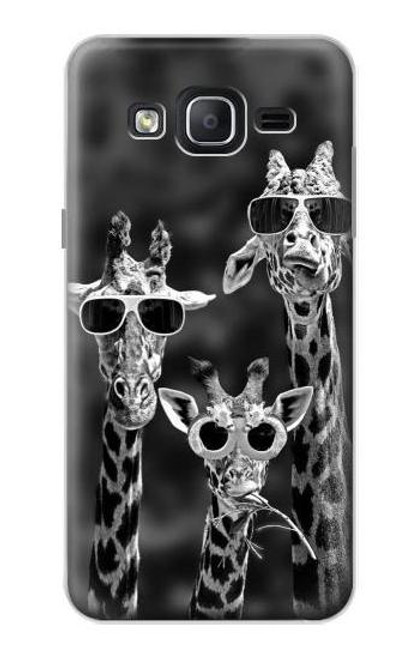 W2327 Giraffes With Sunglasses Hard Case and Leather Flip Case For Samsung Galaxy On5