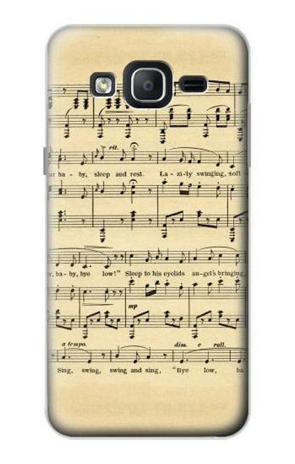 W2504 Vintage Music Sheet Hard Case and Leather Flip Case For Samsung Galaxy On5