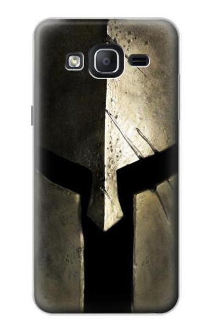 W2673 Spartan Warrior Helmet Hard Case and Leather Flip Case For Samsung Galaxy On5