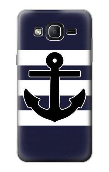 W2758 Anchor Navy Hard Case and Leather Flip Case For Samsung Galaxy On5