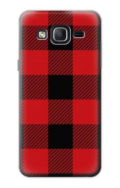 W2931 Red Buffalo Check Pattern Hard Case and Leather Flip Case For Samsung Galaxy On5