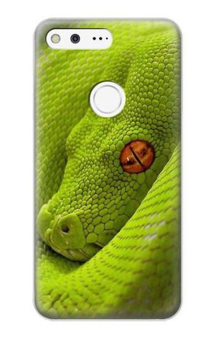 W0785 Green Snake Hard Case and Leather Flip Case For Google Pixel XL