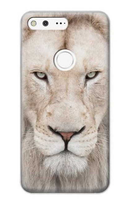 W2399 White Lion Face Hard Case and Leather Flip Case For Google Pixel XL