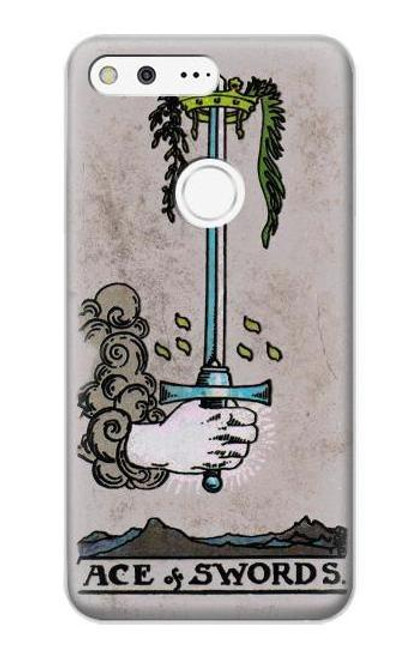 W2482 Tarot Card Ace of Swords Hard Case and Leather Flip Case For Google Pixel XL