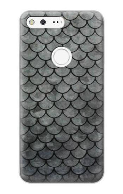 W2950 Silver Fish Scale Hard Case and Leather Flip Case For Google Pixel XL