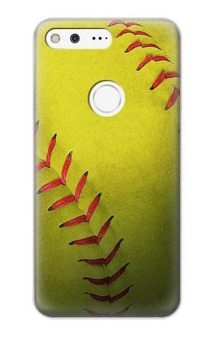 W3031 Yellow Softball Ball Hard Case and Leather Flip Case For Google Pixel XL