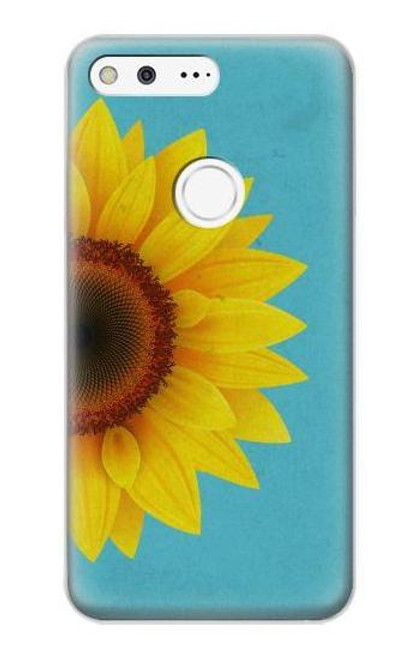 W3039 Vintage Sunflower Blue Hard Case and Leather Flip Case For Google Pixel XL