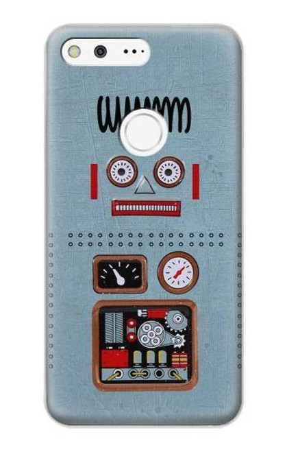 W3040 Retro Robot Toy Hard Case and Leather Flip Case For Google Pixel XL