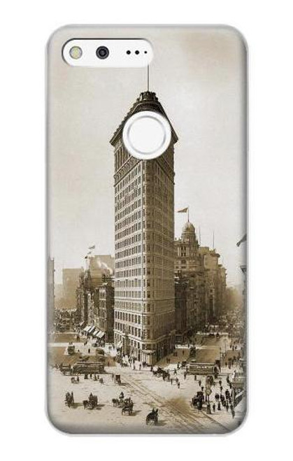 W3046 Old New York Flatiron Building Hard Case and Leather Flip Case For Google Pixel XL