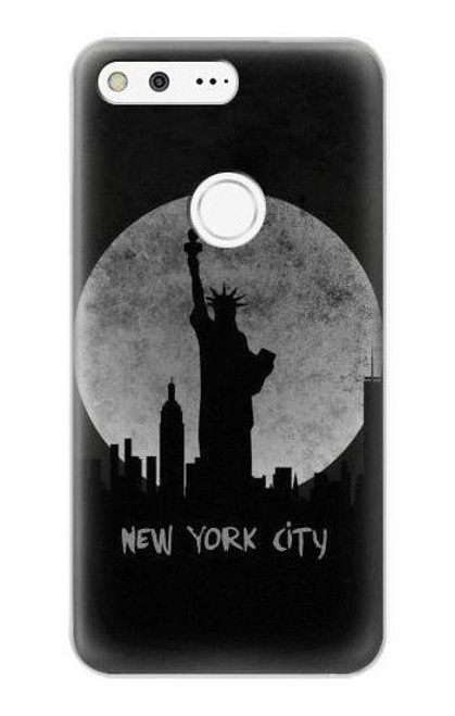 W3097 New York City Hard Case and Leather Flip Case For Google Pixel XL