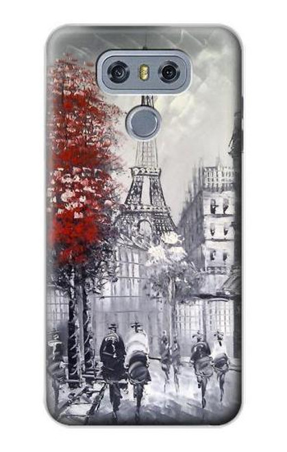 W1295 Eiffel Painting of Paris Hard Case and Leather Flip Case For LG G6