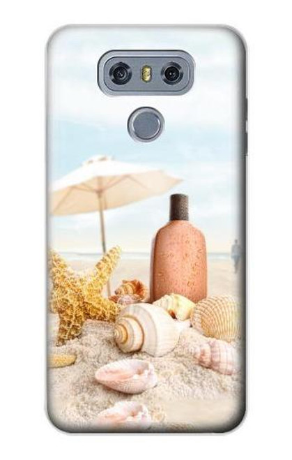 W1425 Seashells on The Beach Hard Case and Leather Flip Case For LG G6