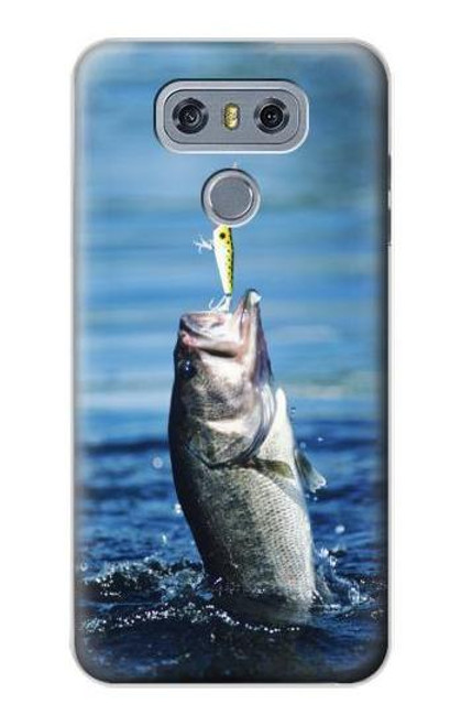 W1594 Bass Fishing Hard Case and Leather Flip Case For LG G6