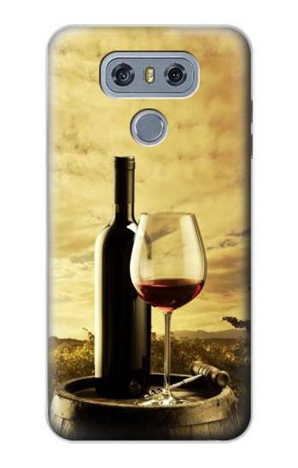 W2042 A Grape Vineyard Grapes Bottle Red Wine Hard Case and Leather Flip Case For LG G6