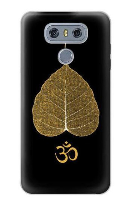 W2331 Gold Leaf Buddhist Om Symbol Hard Case and Leather Flip Case For LG G6