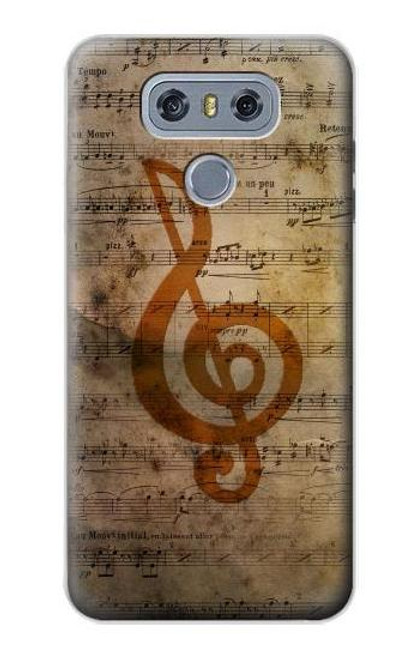 W2368 Sheet Music Notes Hard Case and Leather Flip Case For LG G6