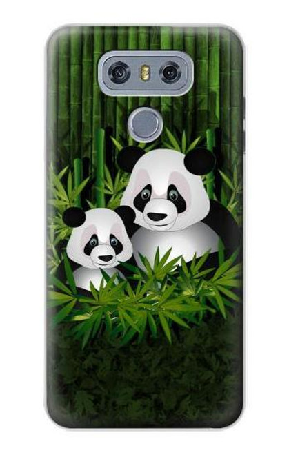 W2441 Panda Family Bamboo Forest Hard Case and Leather Flip Case For LG G6