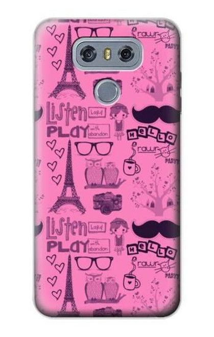 W2885 Paris Pink Hard Case and Leather Flip Case For LG G6