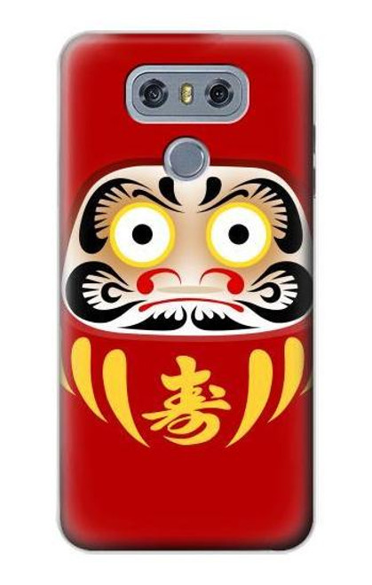 W3045 Japan Good Luck Daruma Doll Hard Case and Leather Flip Case For LG G6