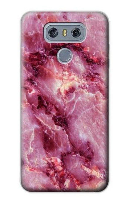 W3052 Pink Marble Graphic Printed Hard Case and Leather Flip Case For LG G6