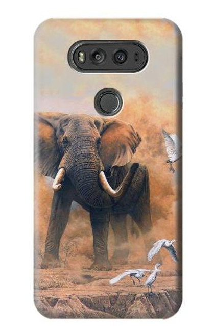 W1292 Dusty Elephant Egrets Hard Case and Leather Flip Case For LG V20