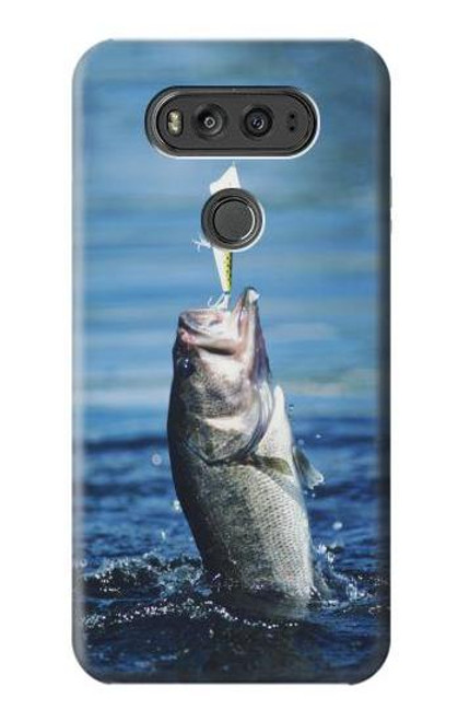 W1594 Bass Fishing Hard Case and Leather Flip Case For LG V20