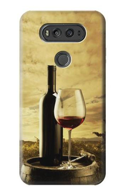 W2042 A Grape Vineyard Grapes Bottle Red Wine Hard Case and Leather Flip Case For LG V20