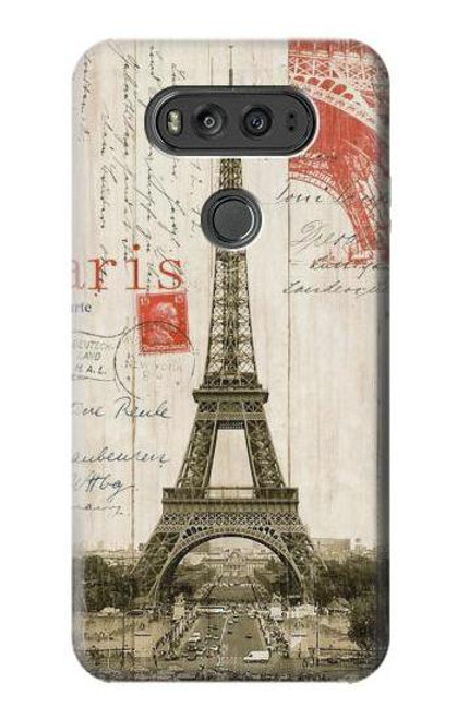 W2108 Eiffel Tower Paris Postcard Hard Case and Leather Flip Case For LG V20