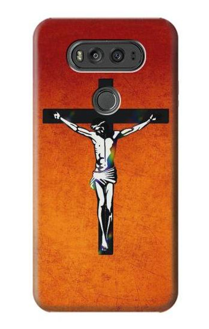 W2421 Jesus Christ On The Cross Hard Case and Leather Flip Case For LG V20