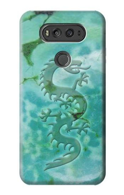 W2653 Dragon Green Turquoise Stone Graphic Hard Case and Leather Flip Case For LG V20