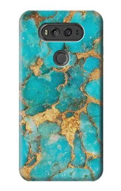 W2906 Aqua Turquoise Stone Hard Case and Leather Flip Case For LG V20