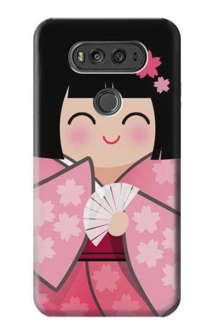 W3042 Japan Girl Hina Doll Kimono Sakura Hard Case and Leather Flip Case For LG V20