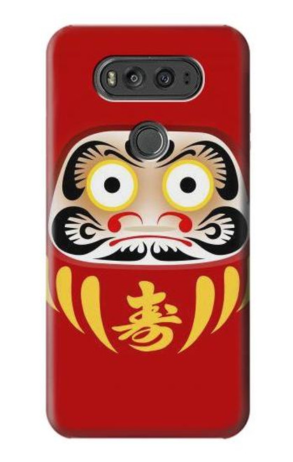 W3045 Japan Good Luck Daruma Doll Hard Case and Leather Flip Case For LG V20