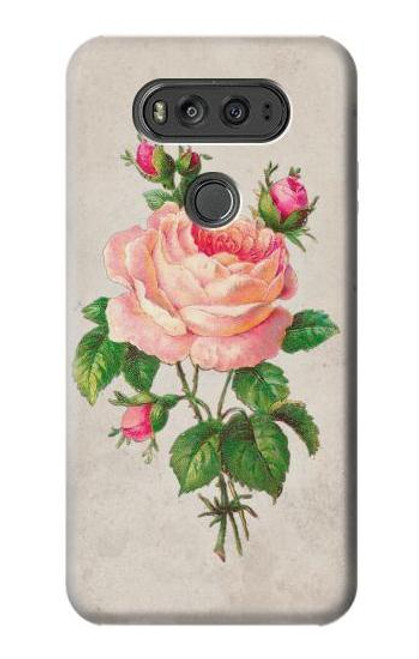 W3079 Vintage Pink Rose Hard Case and Leather Flip Case For LG V20