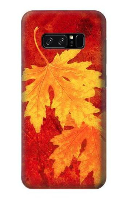 W0479 Maple Leaf Hard Case and Leather Flip Case For Note 8 Samsung Galaxy Note8