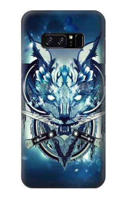 W1135 Wolf with knives Rock Hard Case and Leather Flip Case For Note 8 Samsung Galaxy Note8